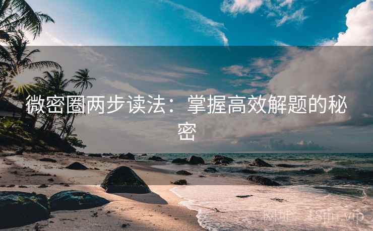 微密圈两步读法：掌握高效解题的秘密