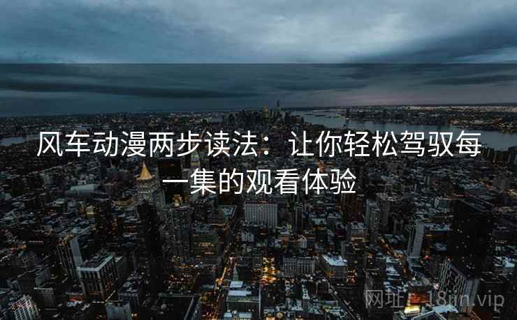 风车动漫两步读法：让你轻松驾驭每一集的观看体验