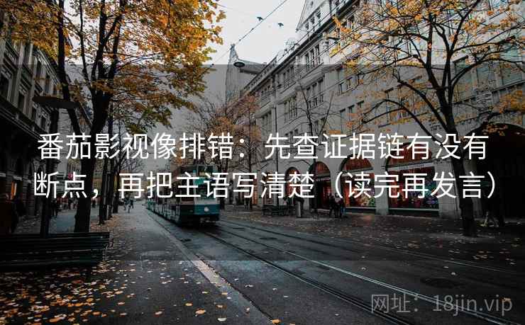 番茄影视像排错：先查证据链有没有断点，再把主语写清楚（读完再发言）