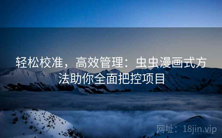 轻松校准，高效管理：虫虫漫画式方法助你全面把控项目